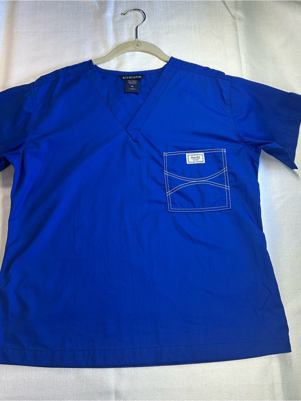 Blue Sky unisex Royal Blue V-Neck Medical Scrub Top with Chest Pocket